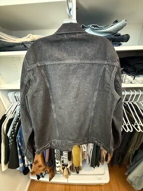 Gap Large Tall Black Washed Denim Jacket